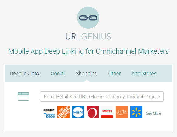 URLgenius Mobile App Deep Linking for Amazon Shopping App iOS and Android