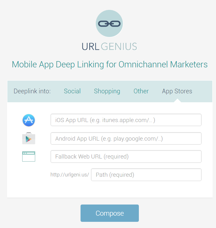 URLgenius App Store Links for iOS and Android