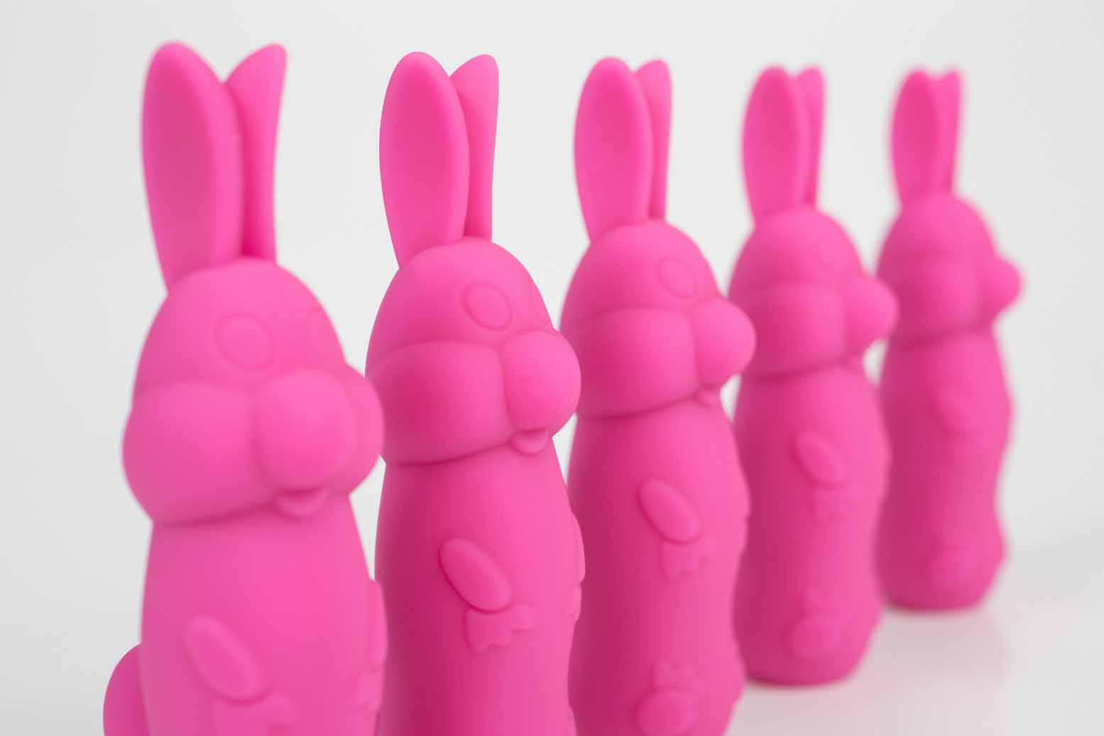 pink rabbit vibrators in a line