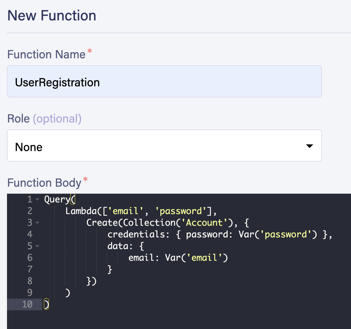 Creating a new user-defined function