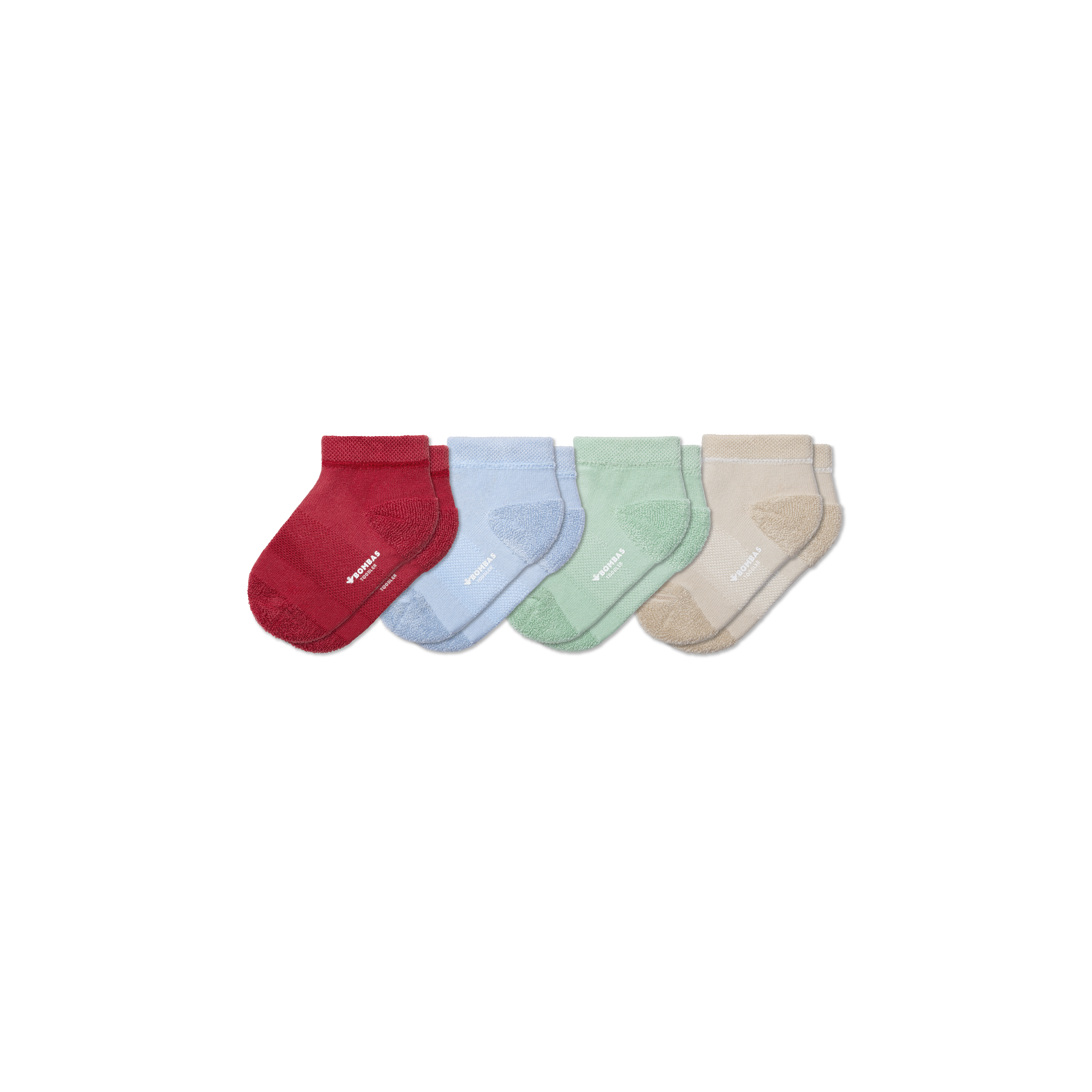 Bombas Toddler Lightweight Terry Ankle Sock 4-pack In Red Aloe Mix