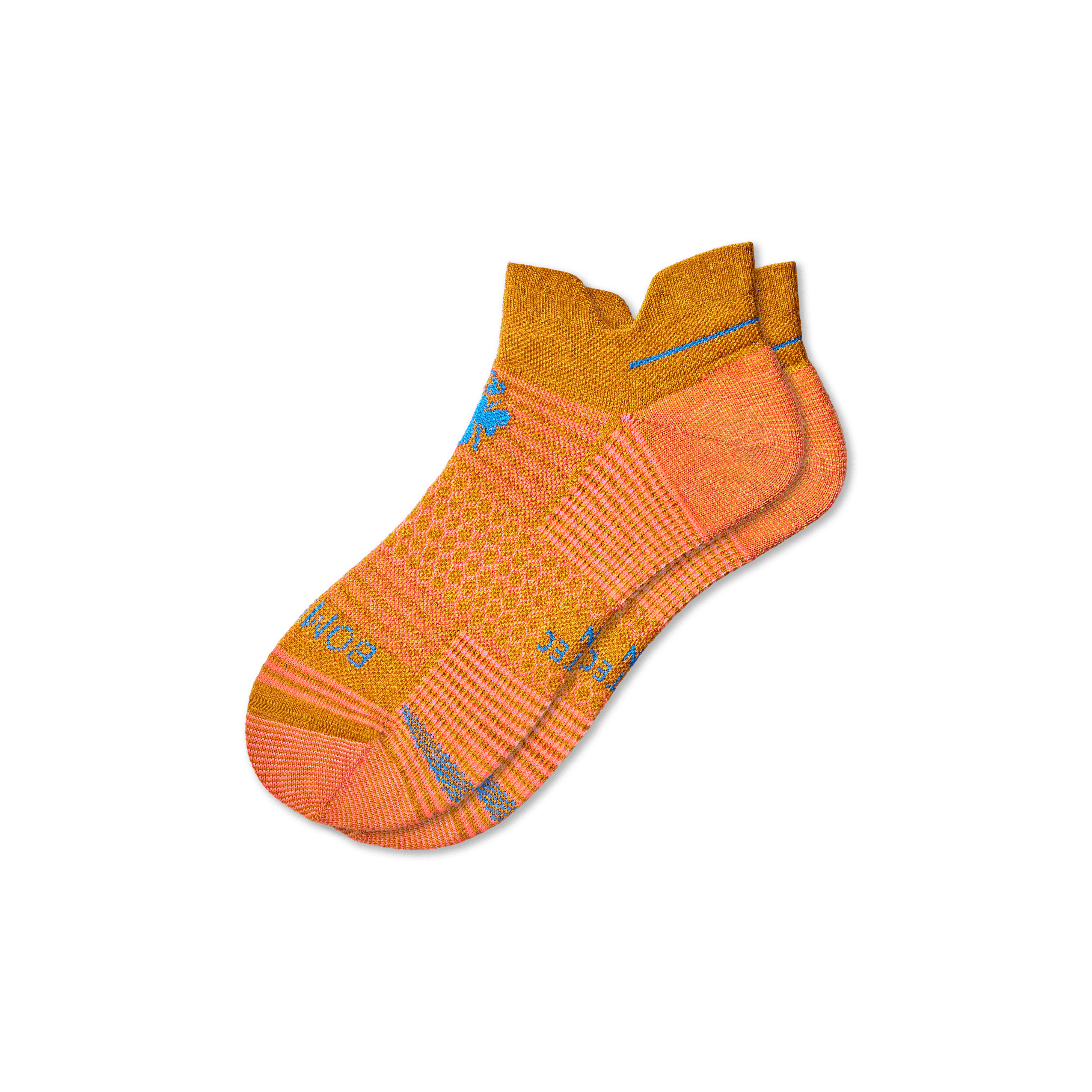Bombas Lightweight Running Ankle Socks In Butterscotch