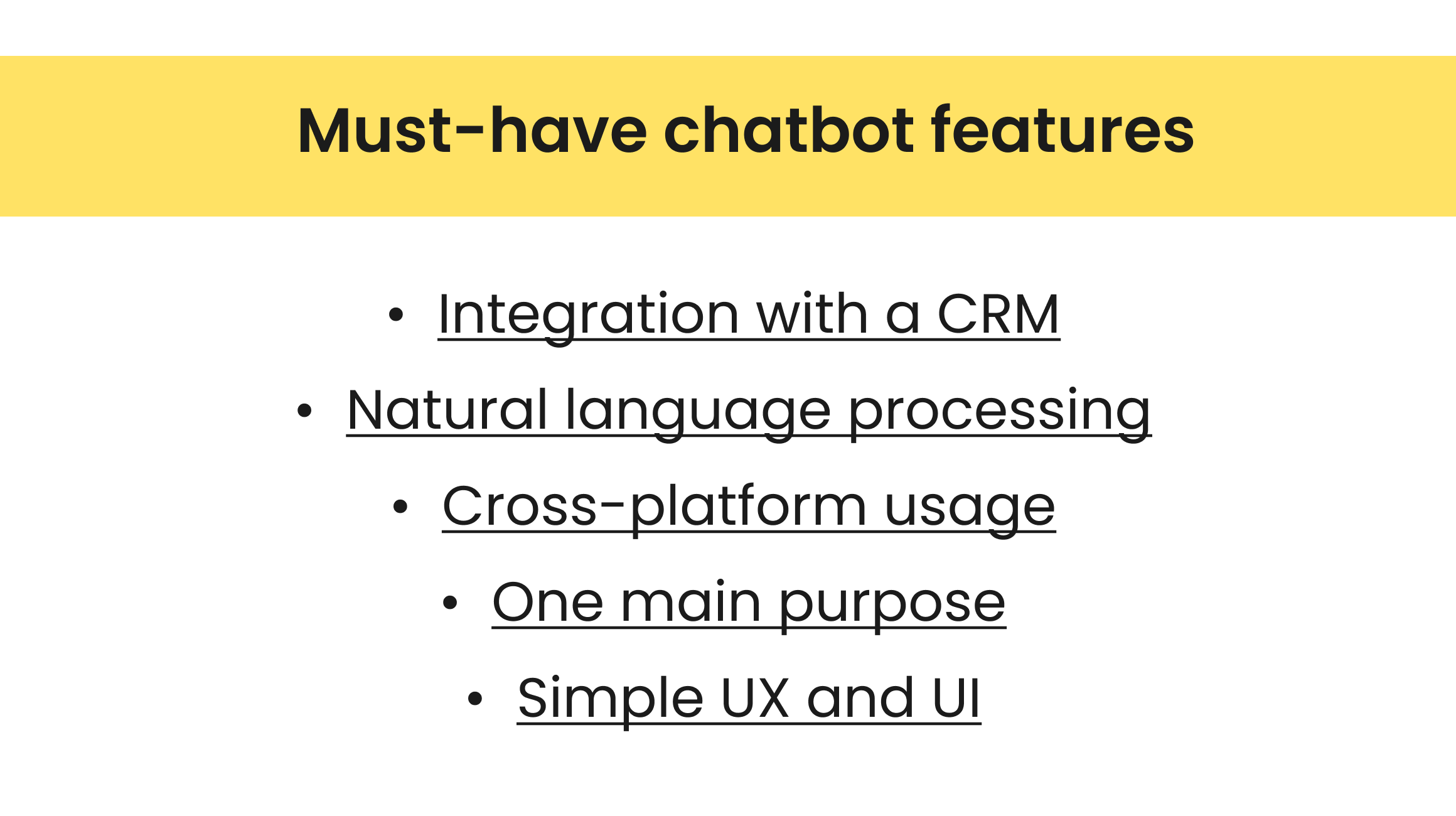 must-have chatbots features