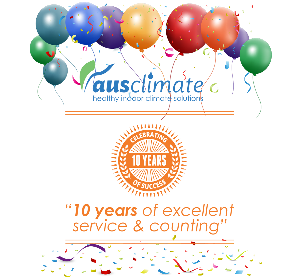 Ausclimate 10 year anniversary celebration thank you