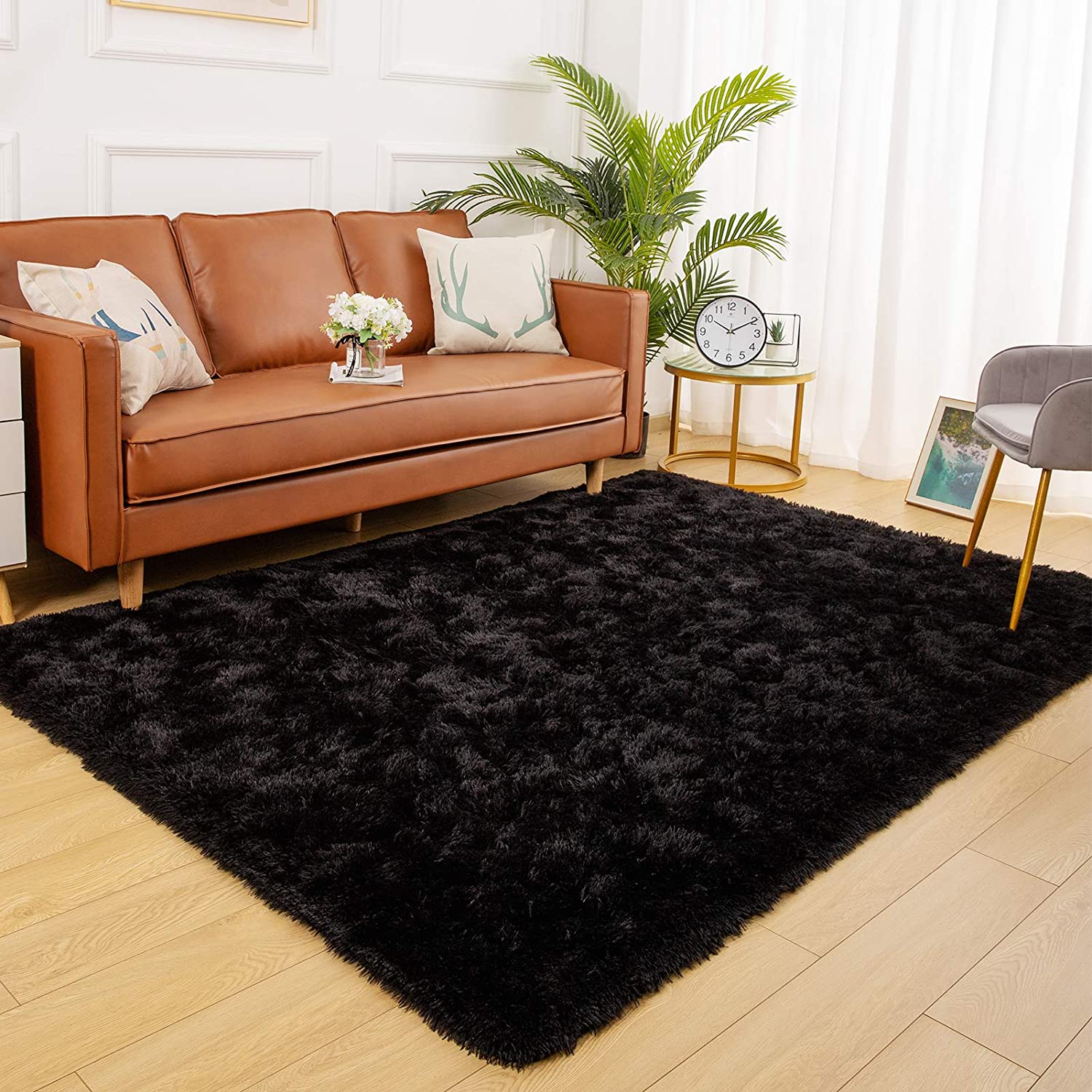 YJ.GWL Soft Shaggy Area Rugs for Bedroom Fluffy Living Room Rugs Nursery Girls Carpet