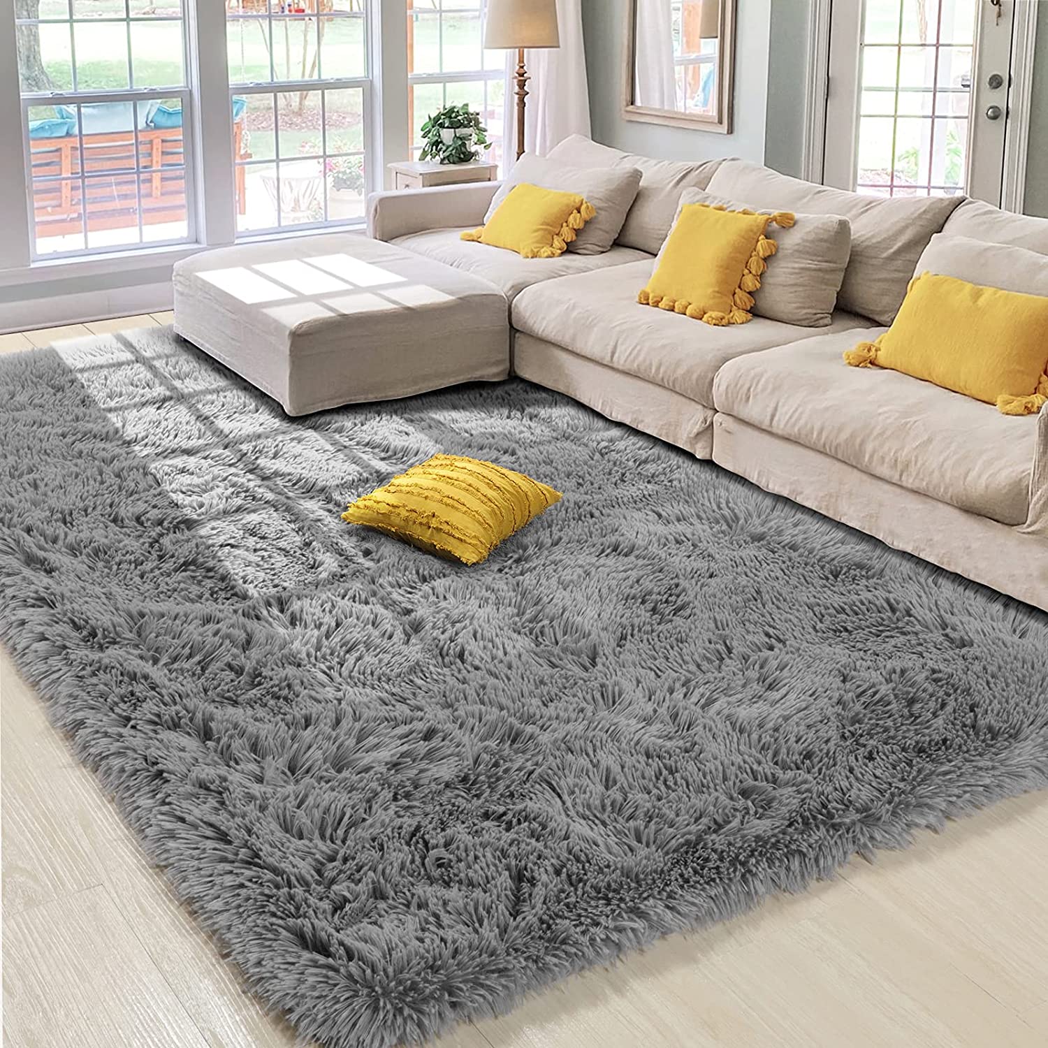 Amangel Super Soft Shag Area Rug Fluffy Carpet, Luxury Fuzzy Rugs for Living Room