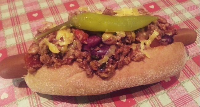 Vegan chilli dog from The Old Hardware Shop in liverpool