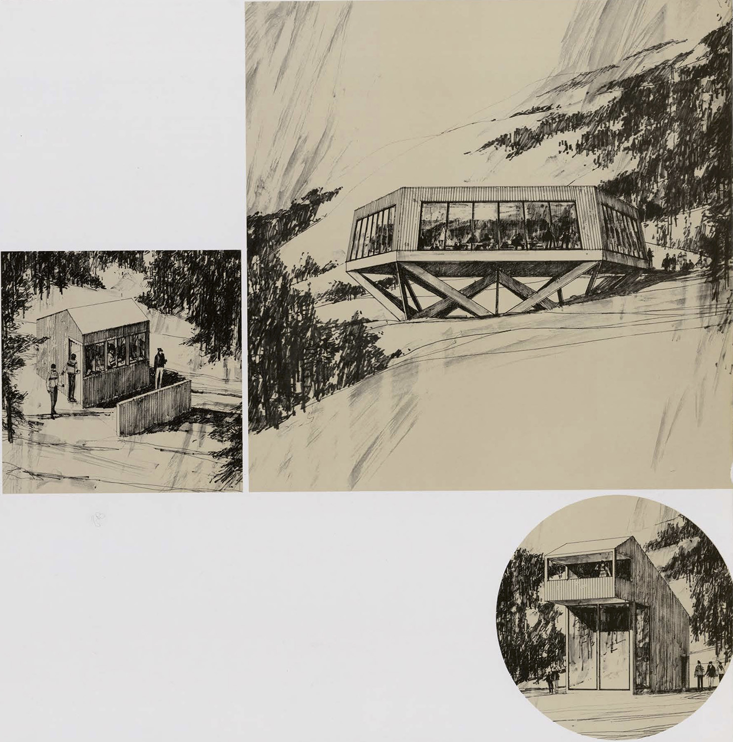 Drawings of the Alpine event facilities