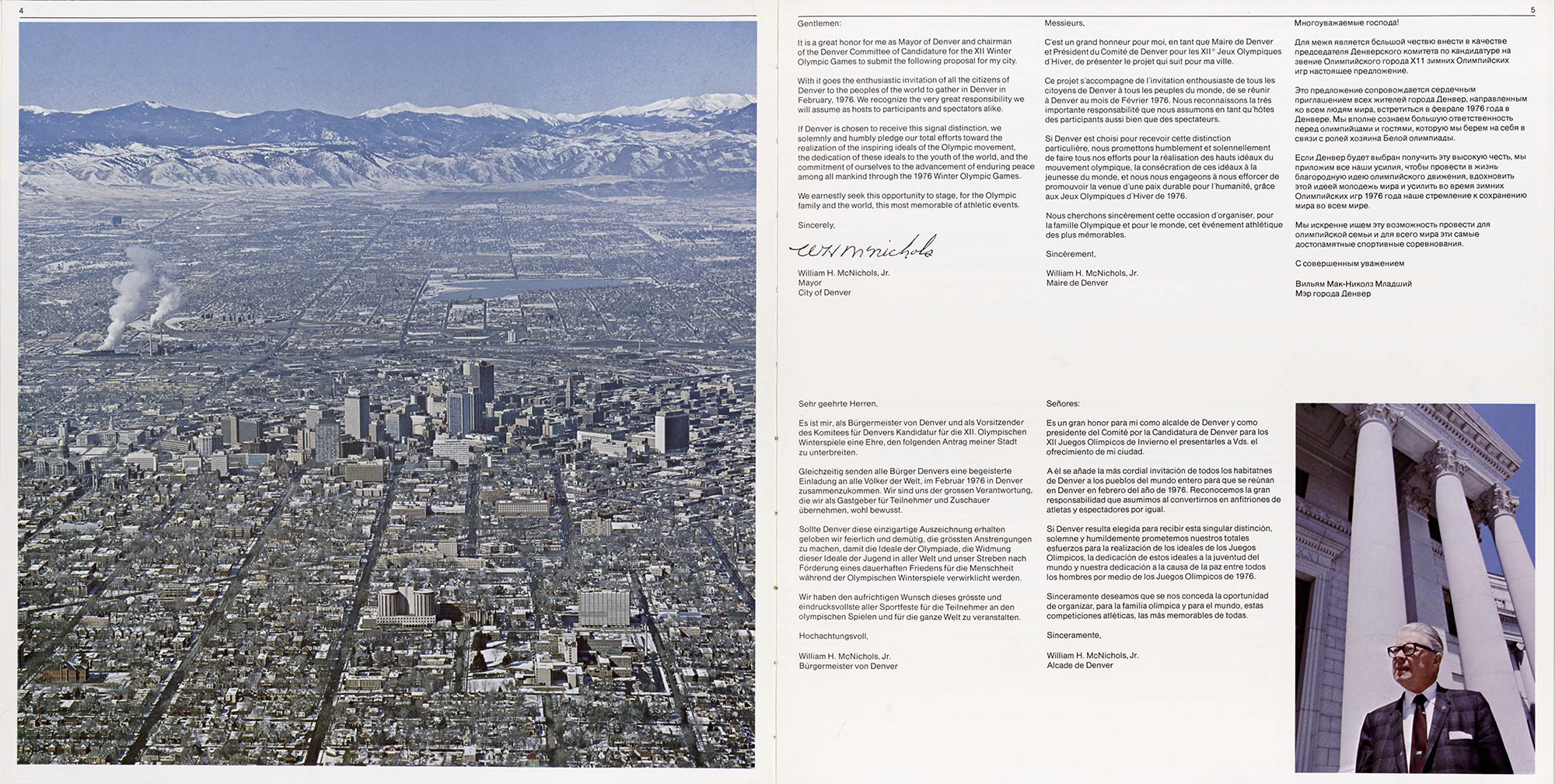Introduction page from the official Denver 76 Olympic bid