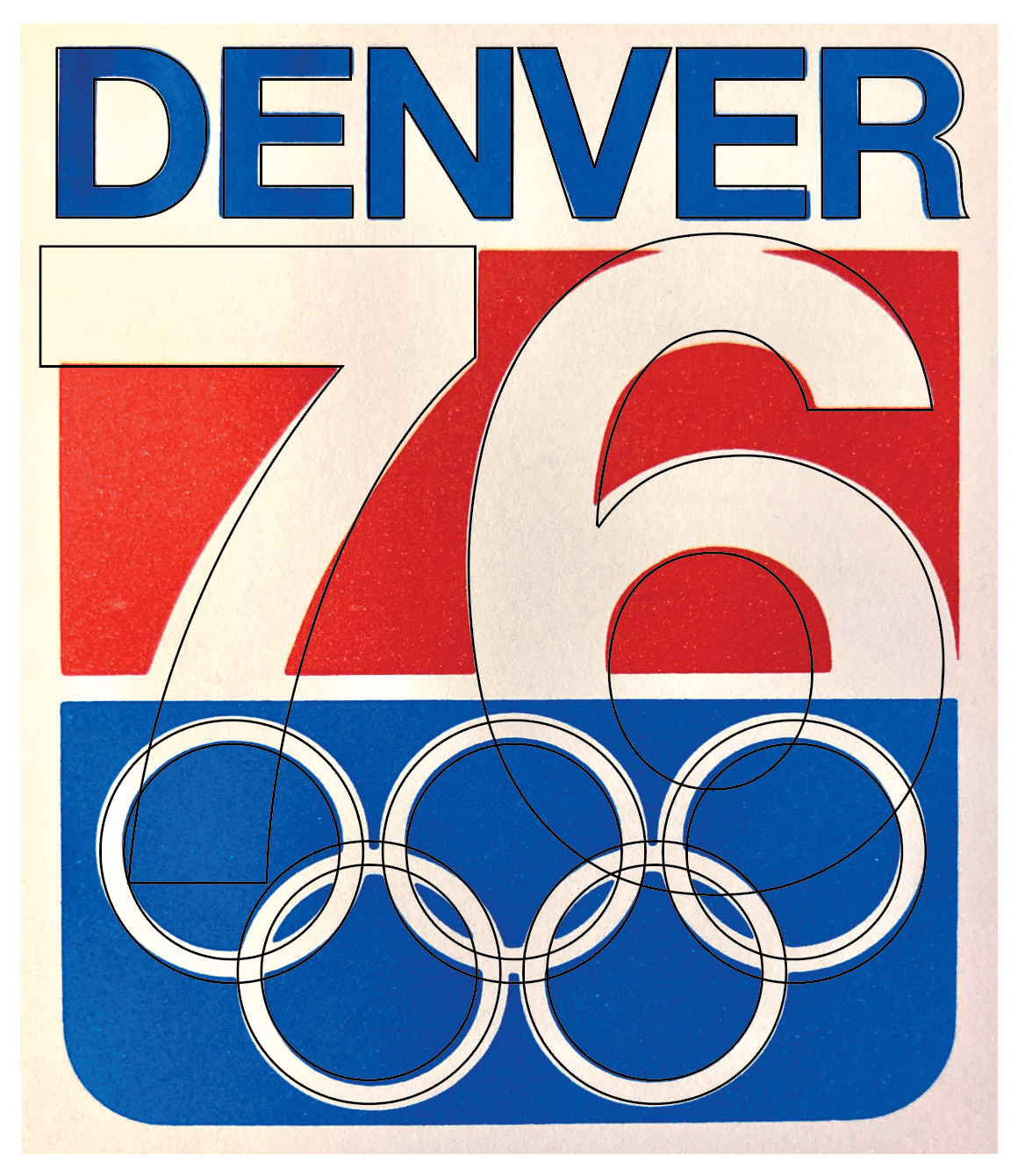 When I attempted to recreate the Denver 76 logo, I knew it was Helvetica, but it seems like it was a bit photographically smooshed to make it just right