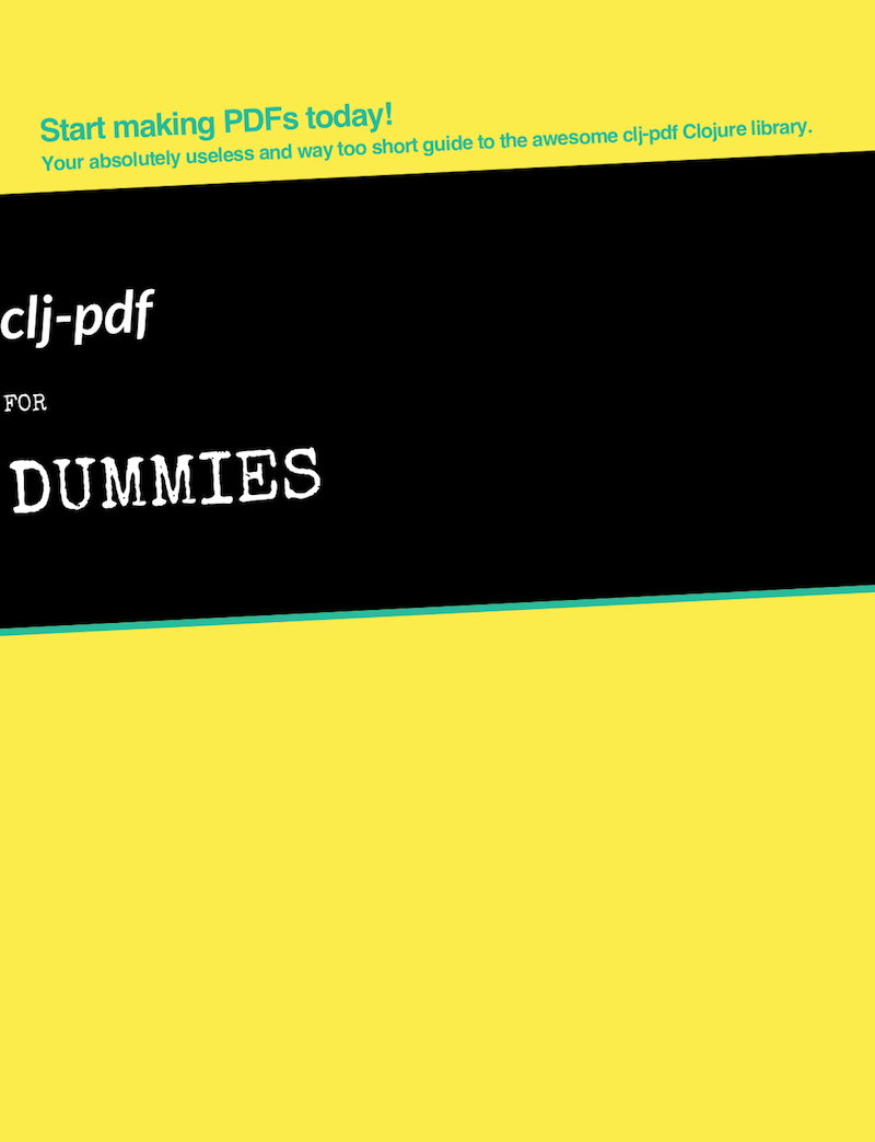 clj-pdf for Dummies - unfinished cover screenshot