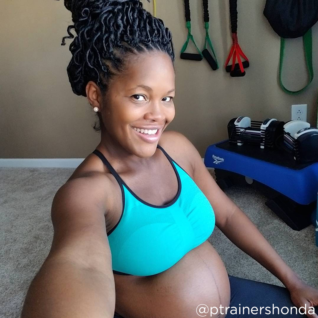 38 weeks pregnant belly baby girl @ptrainershonda
