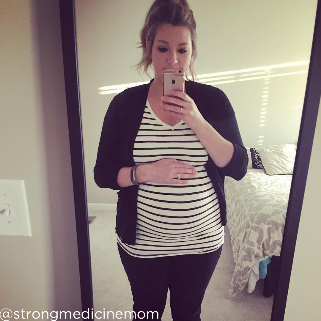 27 weeks pregnant belly today @strongmedicinemom