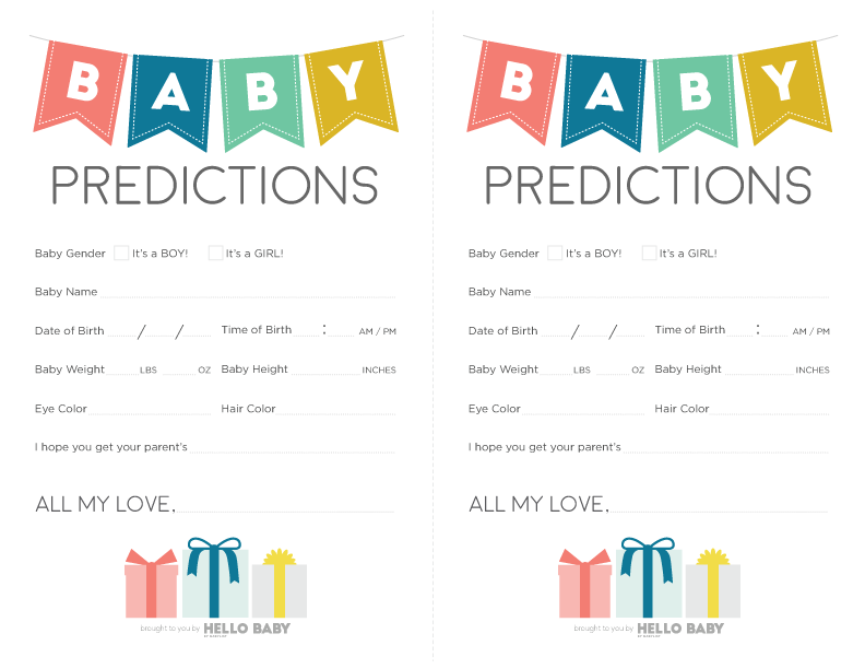 Baby Prediction Chart Baby Shower