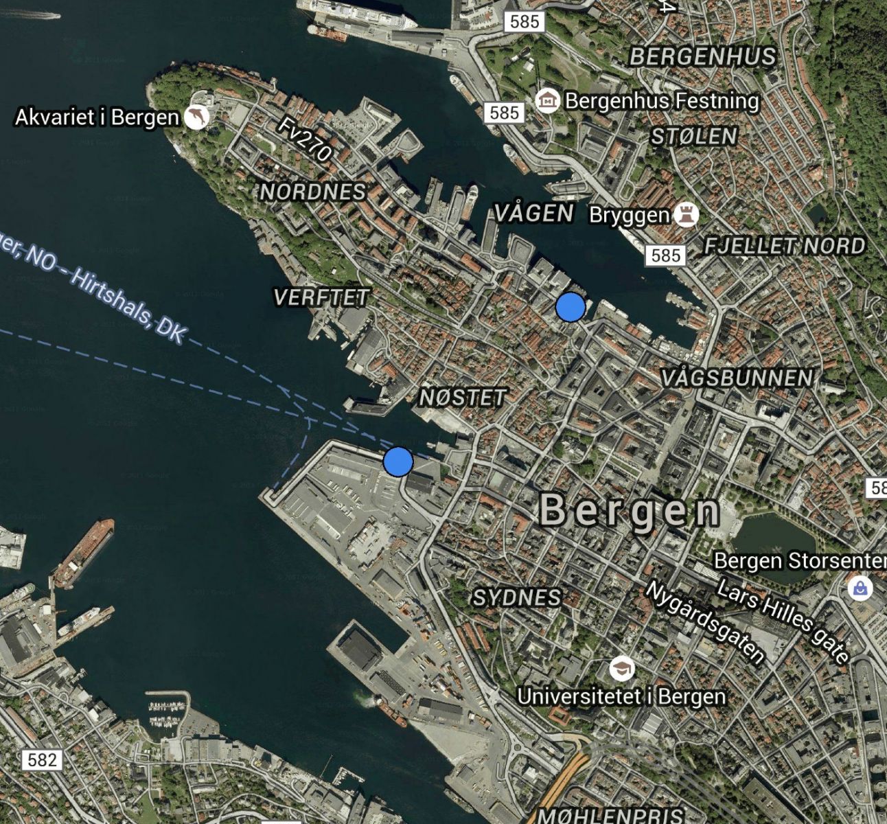 Bergen Hurtigruten Terminal Map
