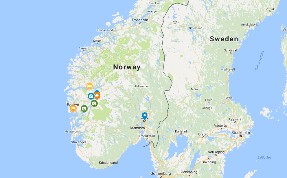 Norway in a Nutshell Map 
