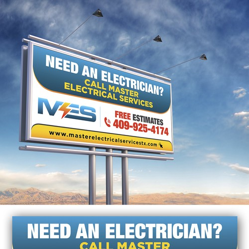electrical company billboard 99designs