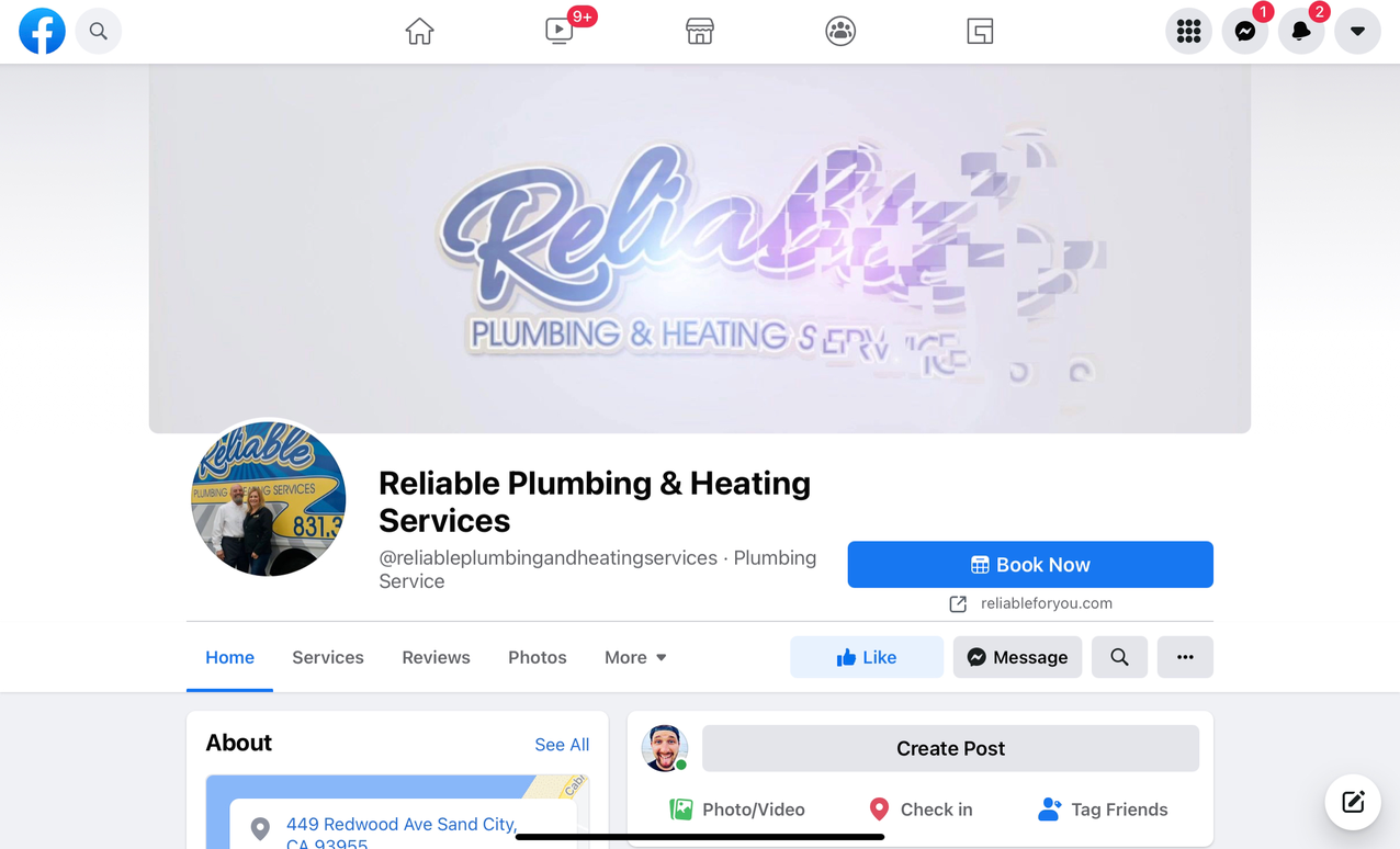 Get more home services leads - Reliable plumbing facebook page
