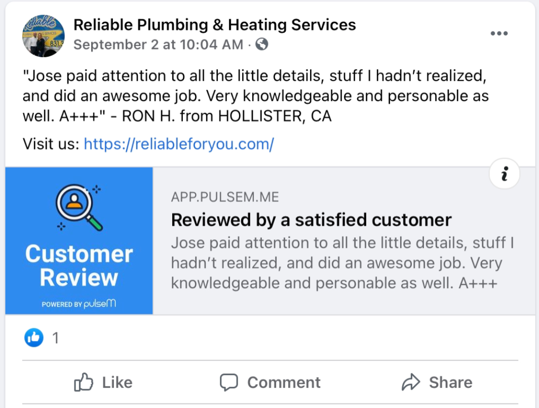 Get more home services leads - Reliable Plumbing social post