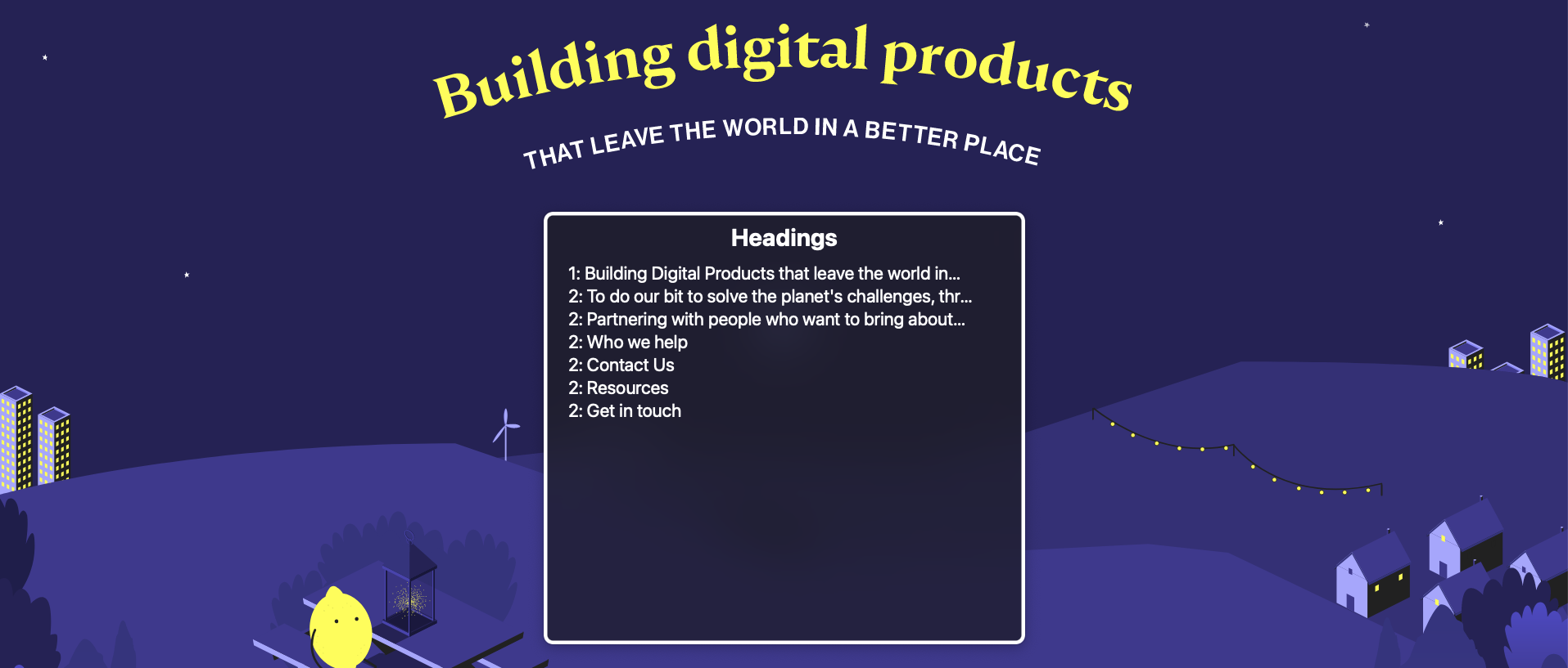 Building digital products header with screen reader