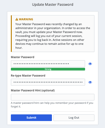 Update to Admin Password Reset