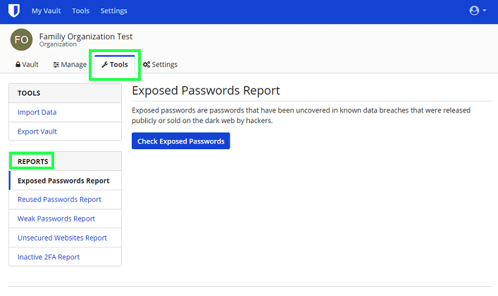 Password Manager Health Reports