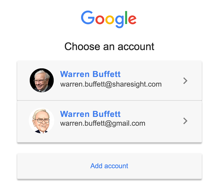 Select Google account