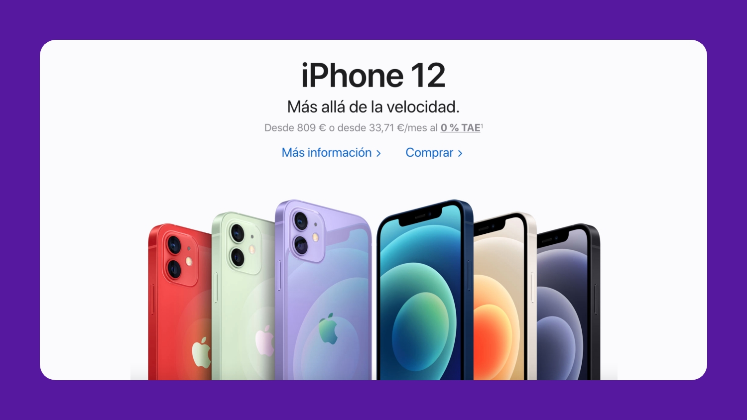 Apple iPhone 12 Spanish homepage version 