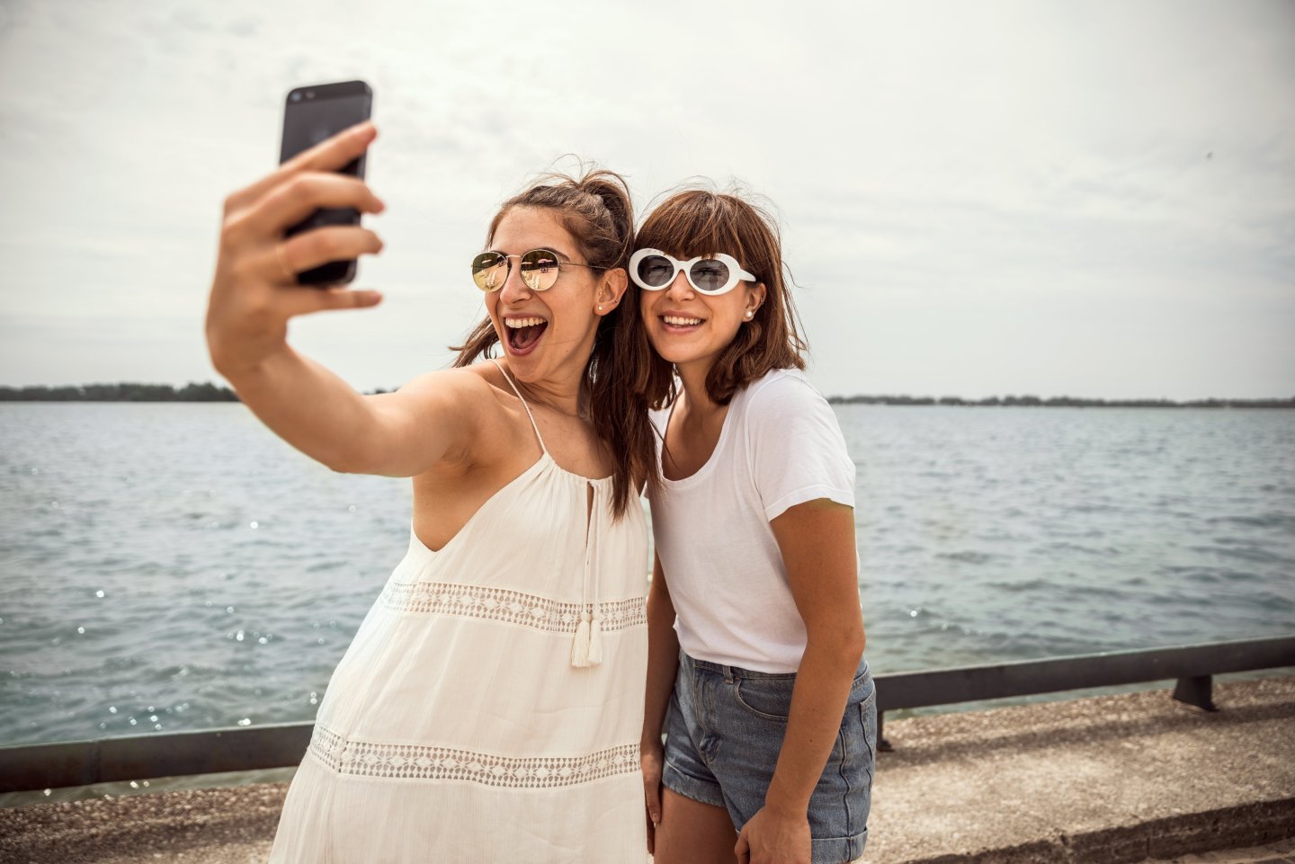 women taking selfie