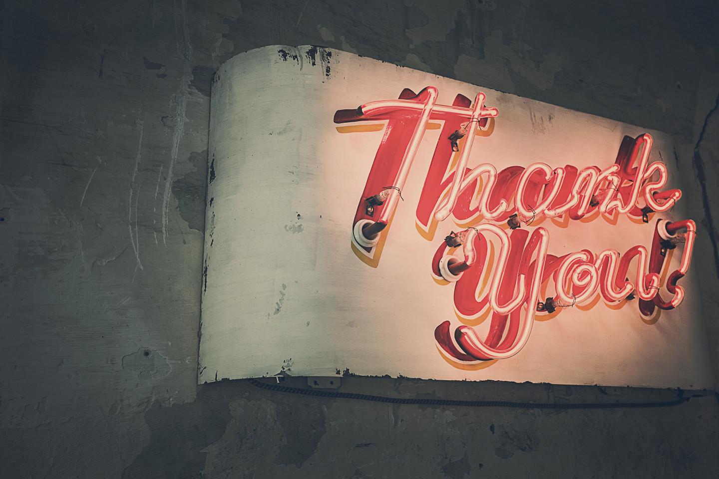 neon red thank you sign