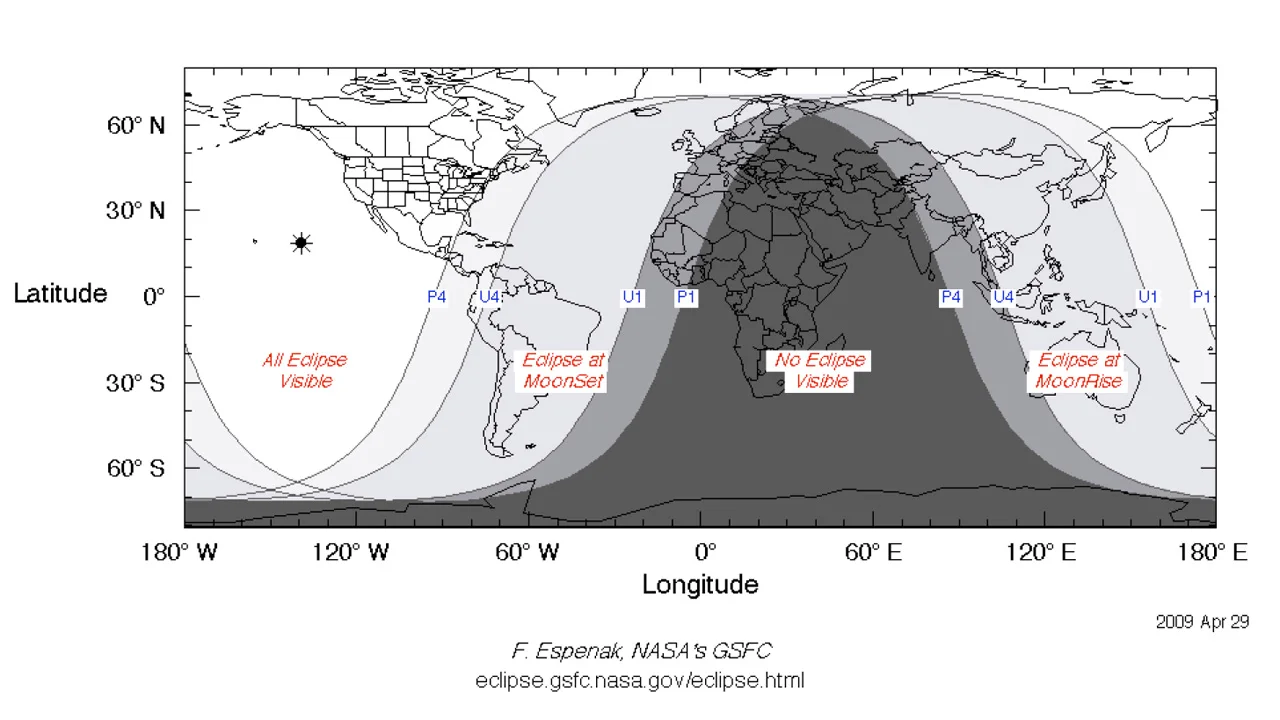 Nov 19 lunar eclipse visibility - NASA GSFC - Fred Espenak