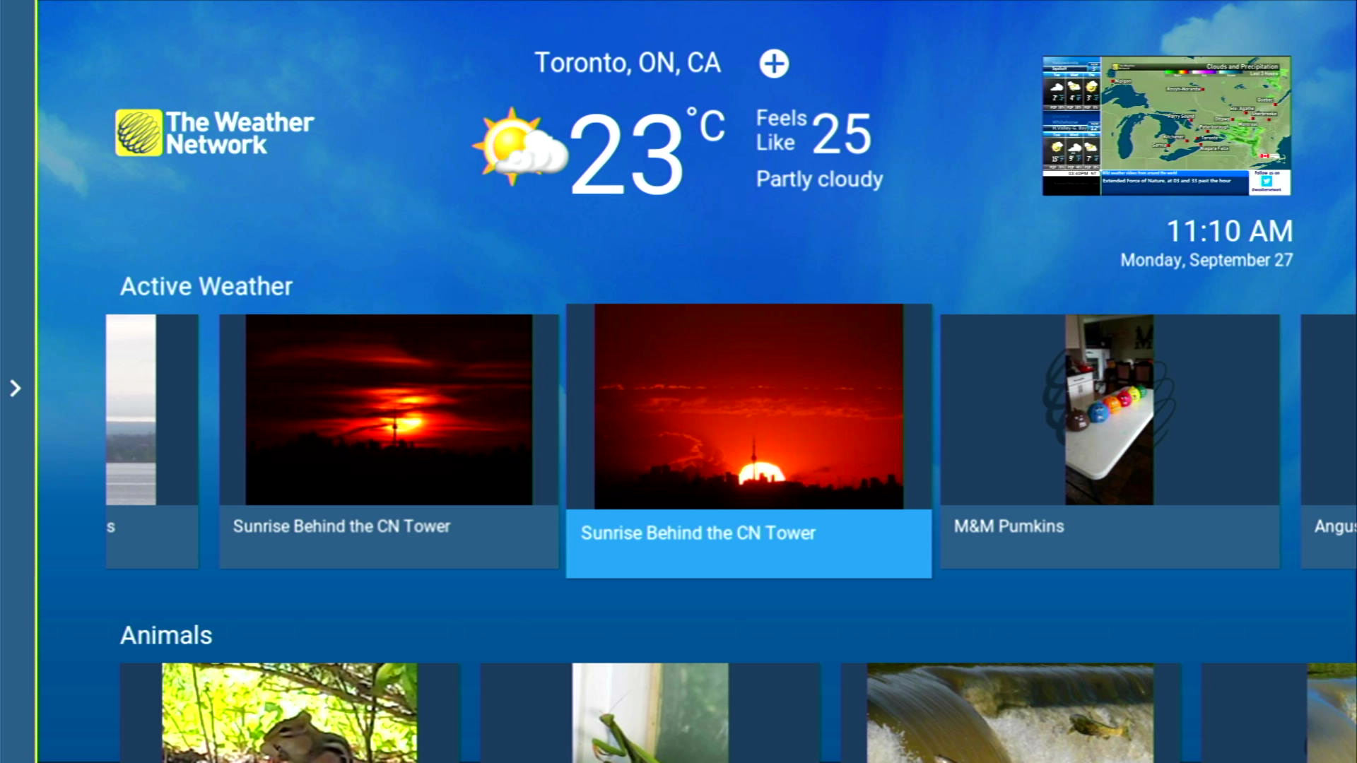 TV apps Interactive weather on your big screen