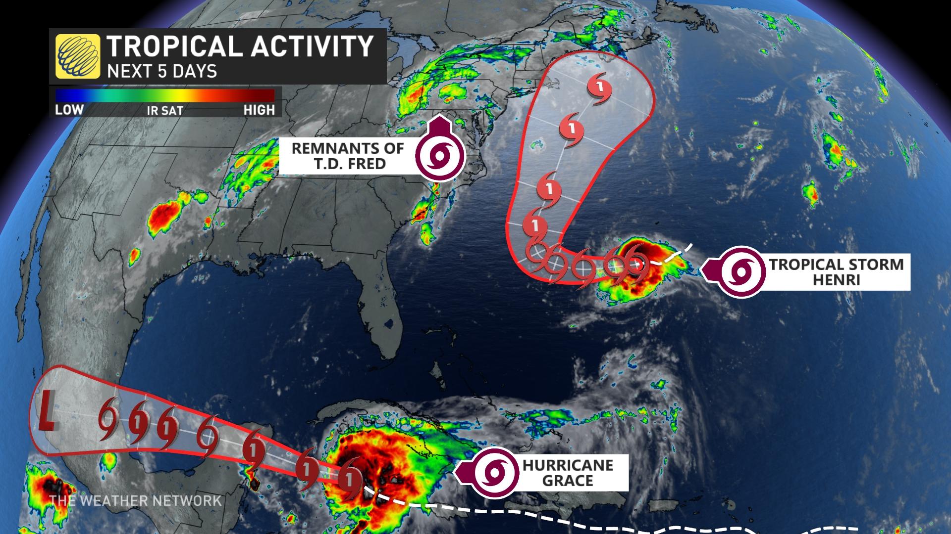 The Weather Network: Grace llegará a México como un huracán, vigile a Henry la próxima semana.