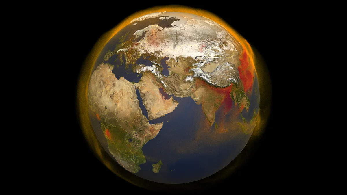 Global methane Africa Europe Asia NASA Scientific Visualization Studio