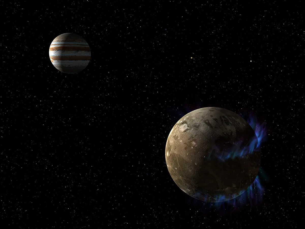 Ganymede Auroras Artist NASA/ESA/G. Bacon (STScI); NASA/ESA/J. Saur (University of Cologne)