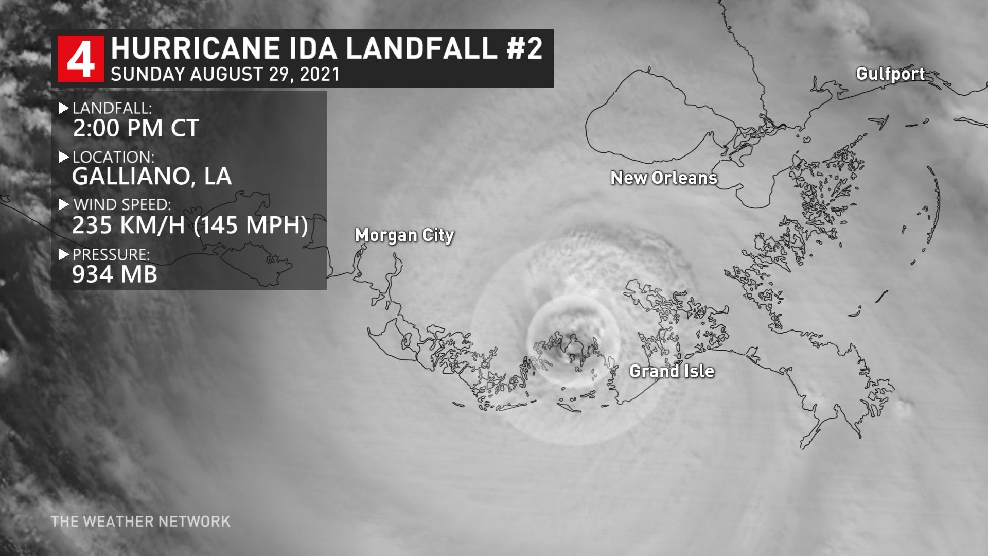 Hurricane Ida Second Landfall