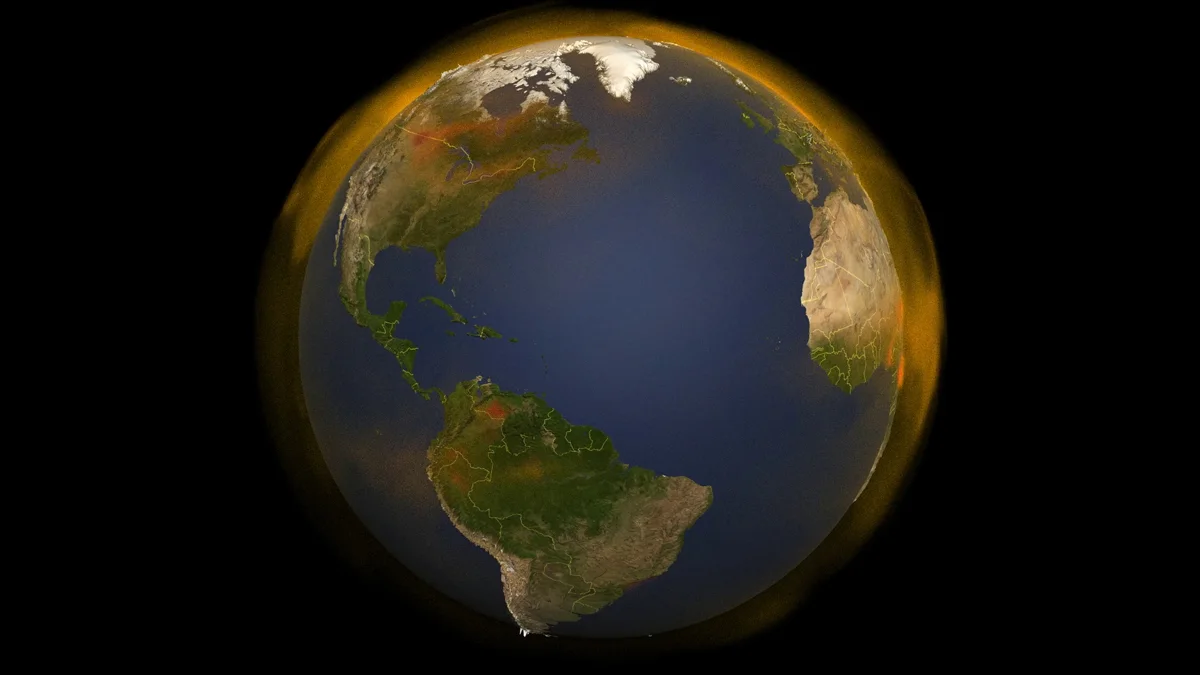 Global methane North America South America NASA Scientific-Visualization Studio