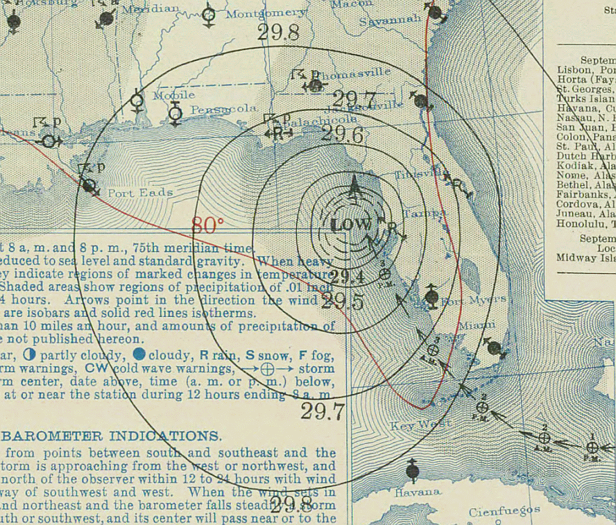 Labor Day hurricane 1935-09-04 weather map