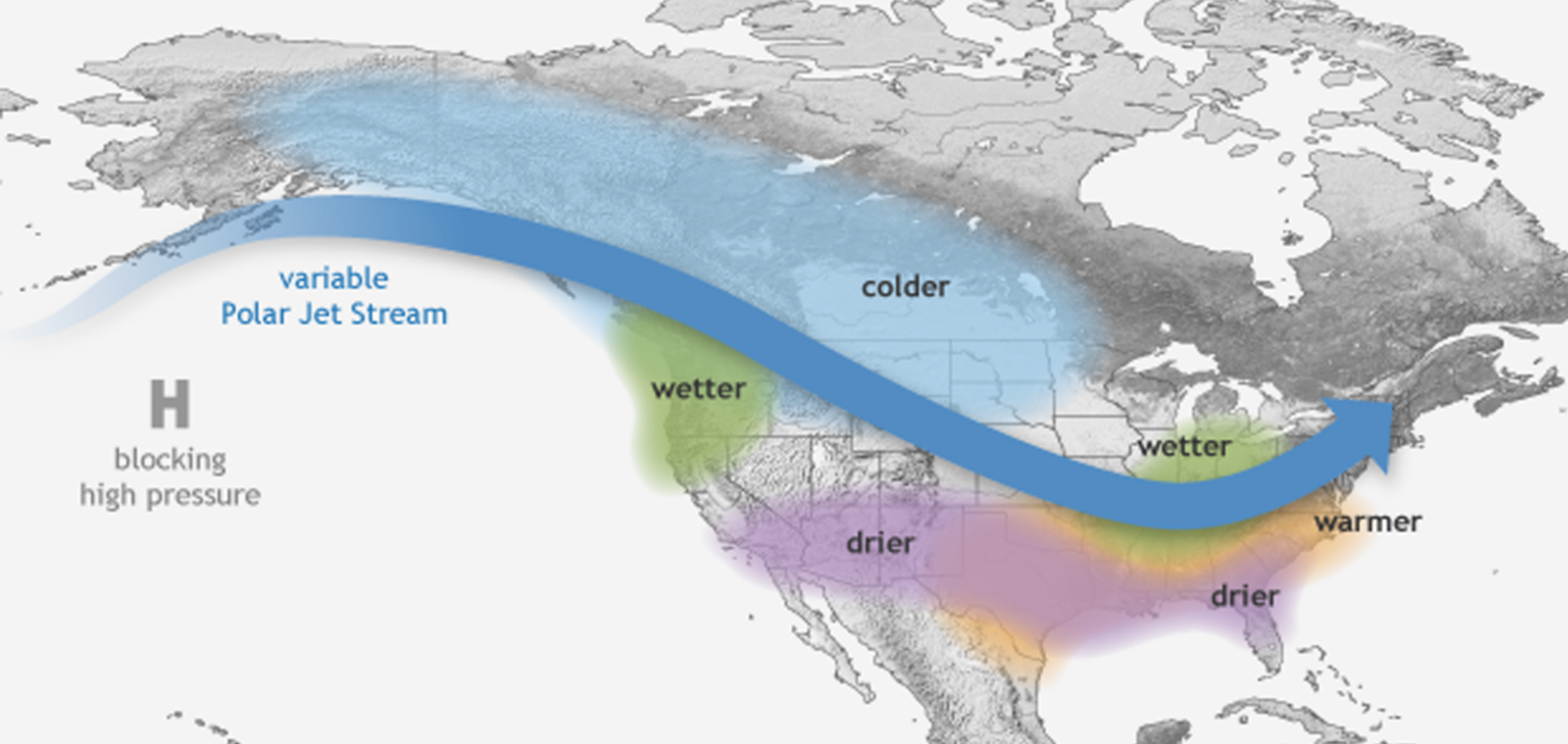 Typical impacts of La Niña on Canada during winter. Credit: Climate.gov