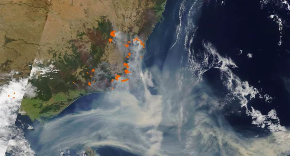 Australia wildfire Jan 2020 (NASA Terra satellite)