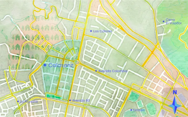Barrio Calasanz en el mapa- La Haus