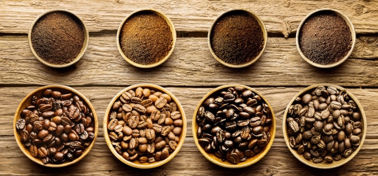 forskellige kaffebønner 