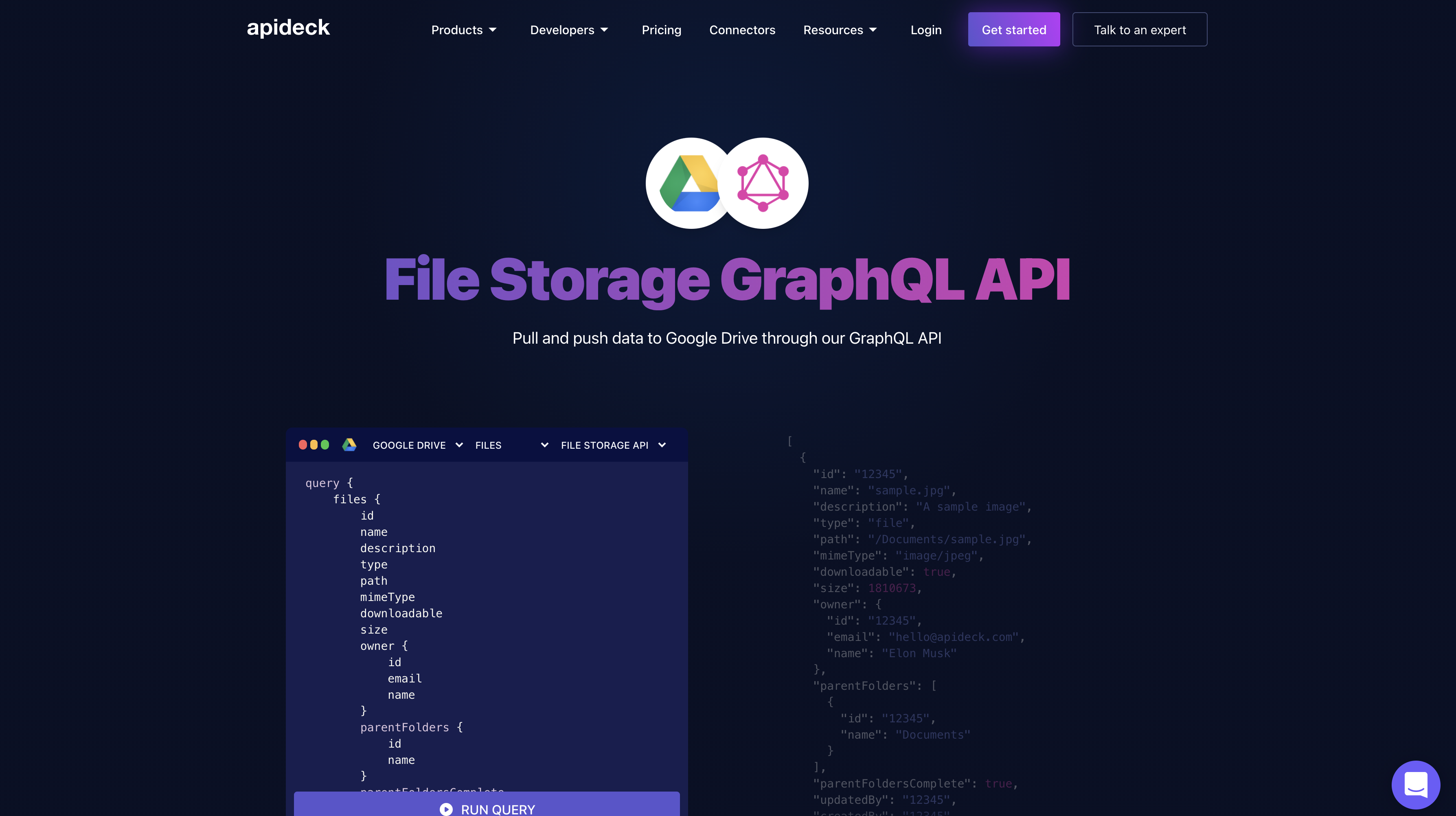 File Storage GraphQL API