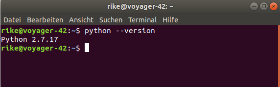 Ubuntu-Rechner: Python installiert