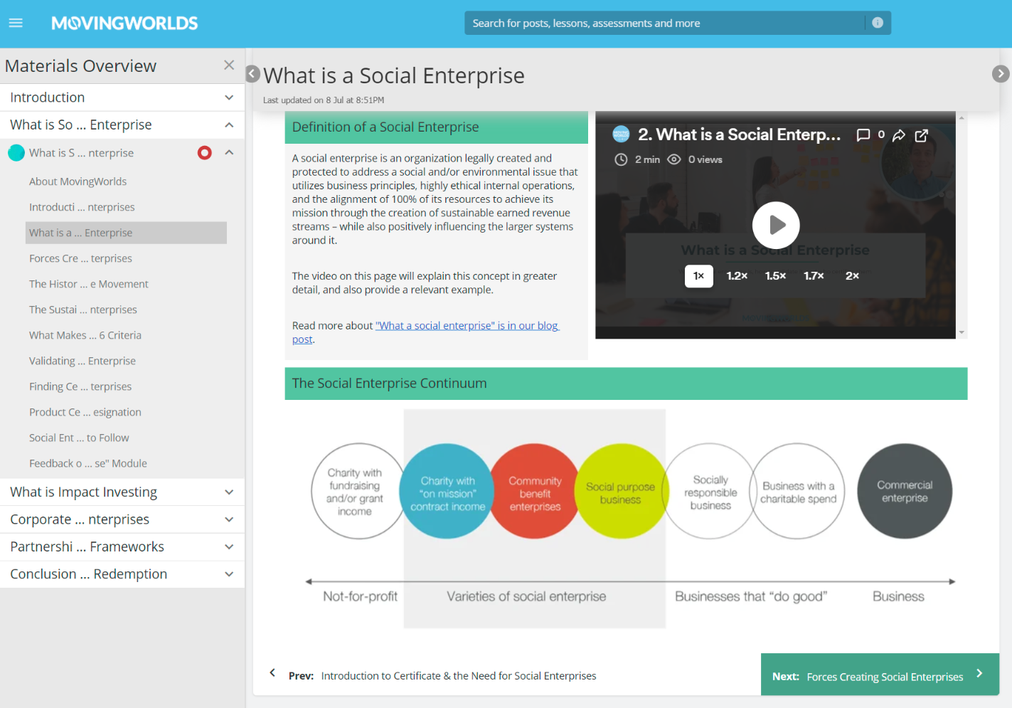 What is a social enterprise certificate course