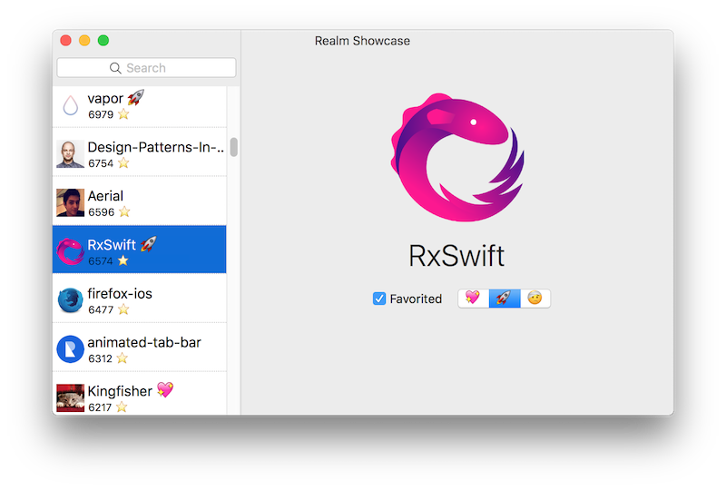 Mac app powered by Realm