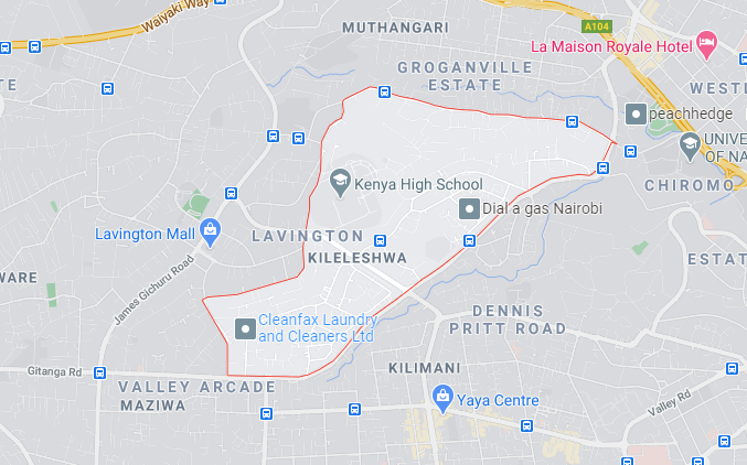 Kileleshwa Area Map