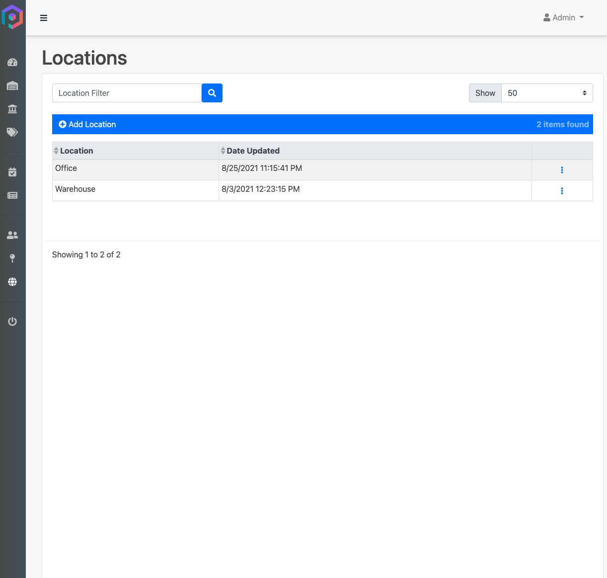 Location Management Page