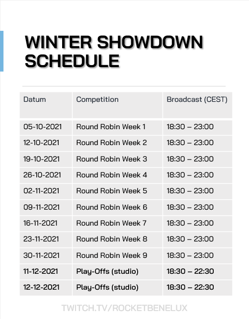 Schedule Winter Showdown 2021