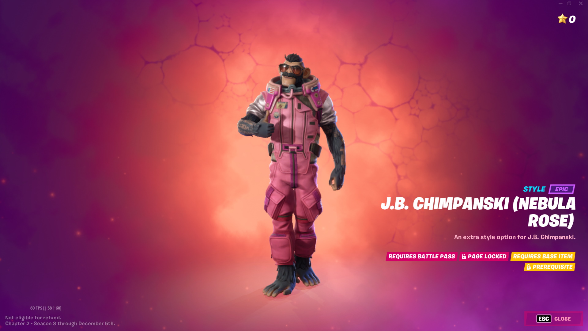 Fortnite JB Chimpanski Nebula Rose